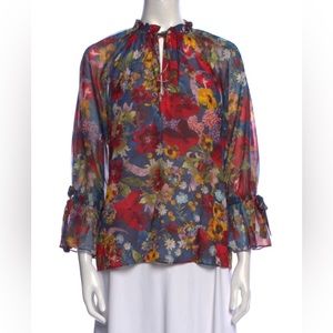NWOT Alice and Olivia Floral Blouse